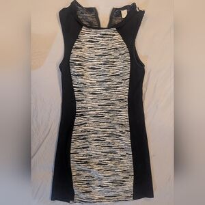 Black and White Sleeveless Dress